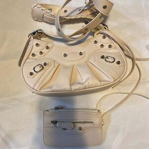 White mom and baby purses